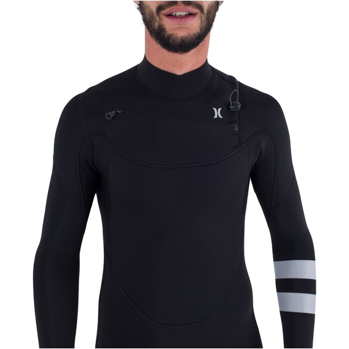 2024 Hurley Mens Advant 4/3mm Chest Zip Wetsuit MFS0013403 - Black